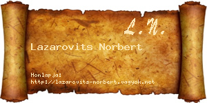 Lazarovits Norbert névjegykártya