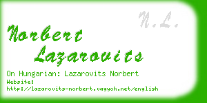 norbert lazarovits business card